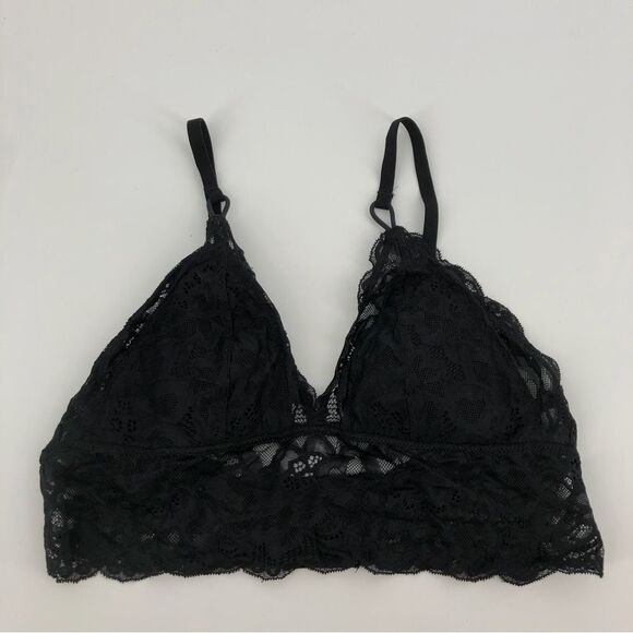 Aerie Lacy Bralette Womens‎ Medium Black Adjustable Padded - Picture 1 of 10
